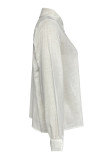 Casual Solid Color Hollow Out Turndown Collar Tops