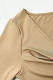 Sexy Street Solid Color U Neck Tops