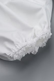 Sexy Solid Color Pocket Lace Up U Neck Long Dresses
