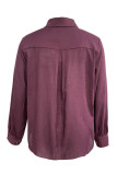 Casual Solid Color Hollow Out Turndown Collar Tops