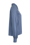 Casual Solid Color Hollow Out Turndown Collar Tops