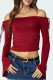 Sexy Solid Color Draw String Off Shoulder Tops