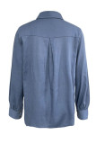 Casual Solid Color Hollow Out Turndown Collar Tops