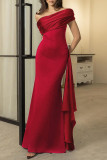 Sexy Solid Color Backless Off Shoulder Long Dresses