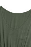 Casual Solid Color Slit With Belt O Neck Vest Dresses