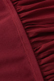 Sexy Solid Color Ruched Mesh Strapless Wrapped Skirt Dresses