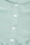 Casual Solid Color Buttons O Neck Sleeveless Dresses