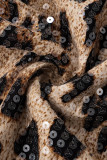 Sexy Leopard Sequins Zipper Strapless Tops