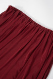Sexy Solid Color Ruched Mesh Strapless Wrapped Skirt Dresses