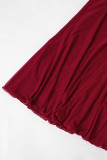 Sexy Solid Color See-Through Feather Trim Strapless Long Dresses