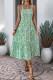 Elegant Flowers Patchwork Flounce Contrast Square Neck Sling Dresses