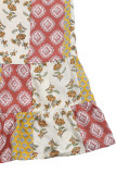 Boho Geometric Print Flowers Flounce Contrast V Neck Loose Jumpsuits