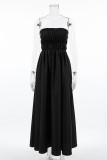 Sexy Solid Color Patchwork Strapless Strapless Dresses