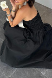 Sexy Solid Color Patchwork Strapless Strapless Dresses