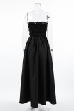 Sexy Solid Color Patchwork Strapless Strapless Dresses