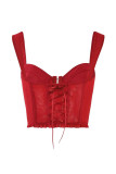 Sexy Solid Color Buckle Strap Design V Neck Sleeveless Two Pieces