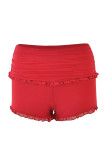 Sexy Solid Color Buckle Strap Design V Neck Sleeveless Two Pieces