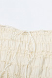 Sexy Solid Color Lace Up Backless Halter Sleeveless Two Pieces