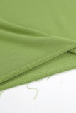 Casual Solid Color Draw String O Neck Short Sleeve Two Pieces