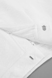Street Solid Color Buttons Ruched V Neck Sleeveless Two Pieces