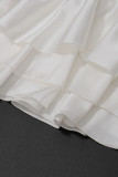 Sexy Solid Color Backless Flounce Flower Shape Halter A Line Dresses