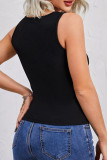 Sexy Solid Color Patchwork V Neck Tops