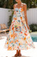 Vacation Landscape printing Contrast Square Neck Printed Dresses