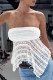 Sexy Solid Color Lace Irregular Strapless Tops