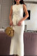 Elegant Solid Color Buttons O Neck Sleeveless Two Pieces
