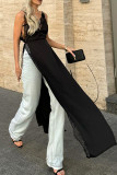 Sexy Solid Color Lace Slit Adjustable V Neck Sling Dresses