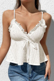 Sexy Solid Color Lace V Neck Tops
