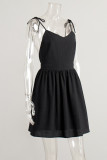 Sexy Solid Color Lace Up Backless V Neck Sling Dresses