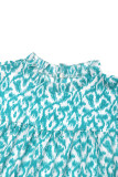 Casual Geometric Print Stringy Selvedge Contrast Stringy Selvedge Collar Sleeveless Dresses