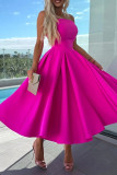 Elegant Solid Color Patchwork Strapless Evening Dresses