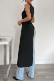 Casual Solid Color Irregular U Neck Tops