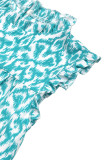 Casual Geometric Print Stringy Selvedge Contrast Stringy Selvedge Collar Sleeveless Dresses