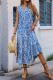 Casual Geometric Print Buttons V Neck Sleeveless Dresses