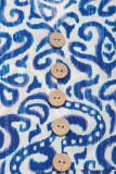 Casual Geometric Print Buttons V Neck Sleeveless Dresses