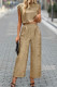 Casual Bronzing Pattern Patchwork Ruched O Neck Short Sleeve Two Pieces