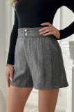 Casual Stripe Pocket Buttons Patchwork Loose High Waist Type A Patchwork Bottoms