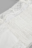Sexy Solid Color Lace Slit V Neck Sleeveless Two Pieces