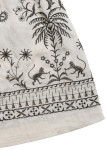 Vacation Floral Print Flounce V Neck Waist Skirt Dresses
