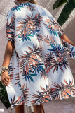 Vacation Floral Print Knotted Swimwears Cover Up