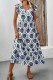 Casual National Totem Print Flounce V Neck A Line Dresses