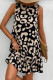 Vacation Geometric Print Lace Up Backless Flounce O Neck Sleeveless Dresses