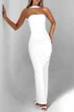 Sexy Solid Color ribbon Strapless Evening Dresses