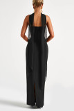 Sexy Solid Color ribbon Strapless Evening Dresses