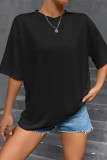 Casual Solid Color O Neck T-Shirts