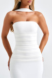 Sexy Solid Color ribbon Strapless Evening Dresses