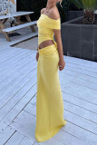 Sexy Solid Color Mesh Off Shoulder Long Dresses